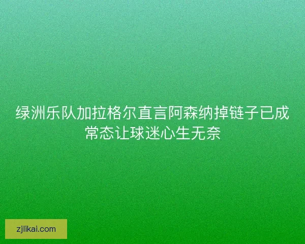 绿洲乐队加拉格尔直言阿森纳掉链子已成常态让球迷心生无奈